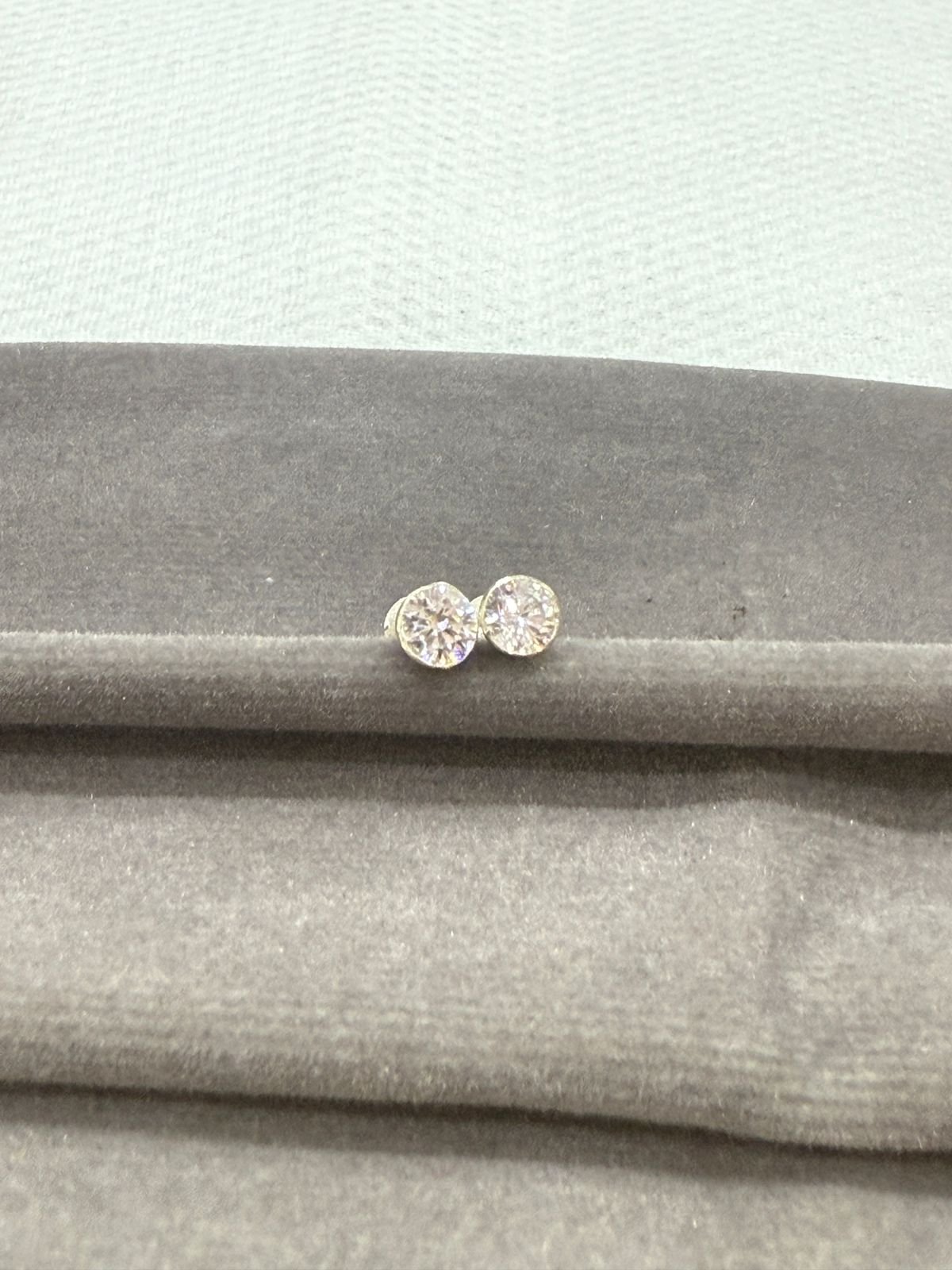 92.5 Silver  Baby  Single Stone Stud 